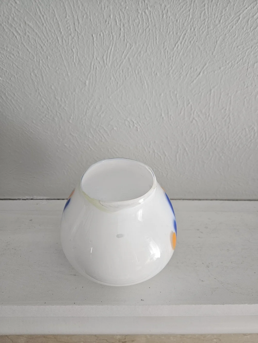 Vintage Lavorazione Atre Murano Curved Oval Glass Vase